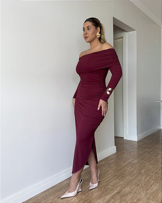 Vestido Midi Ombro A Ombro Raissa