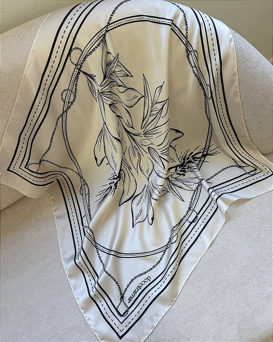 Lenço Estampado Botânico Minimalista