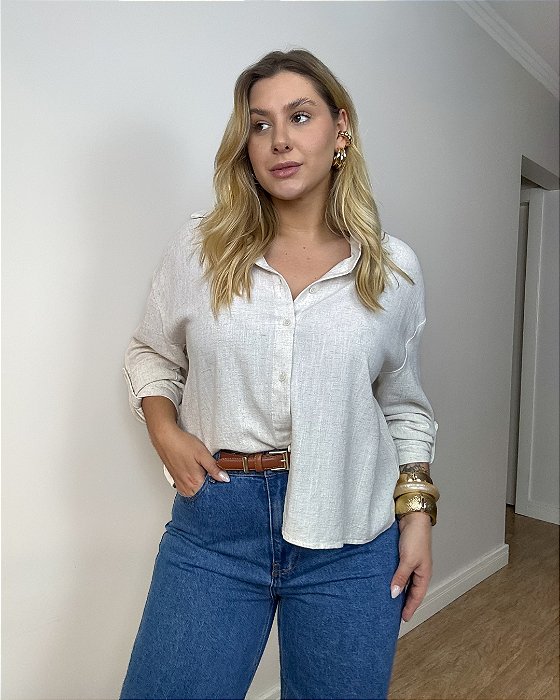 Camisa Oversized Em Viscolinho Regina