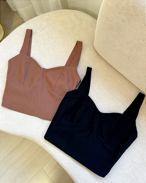 Cropped Decote Coração E Alças Largas Joana