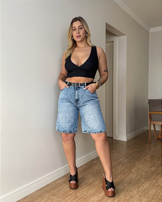 Jorts Jeans Com Cinto Luana