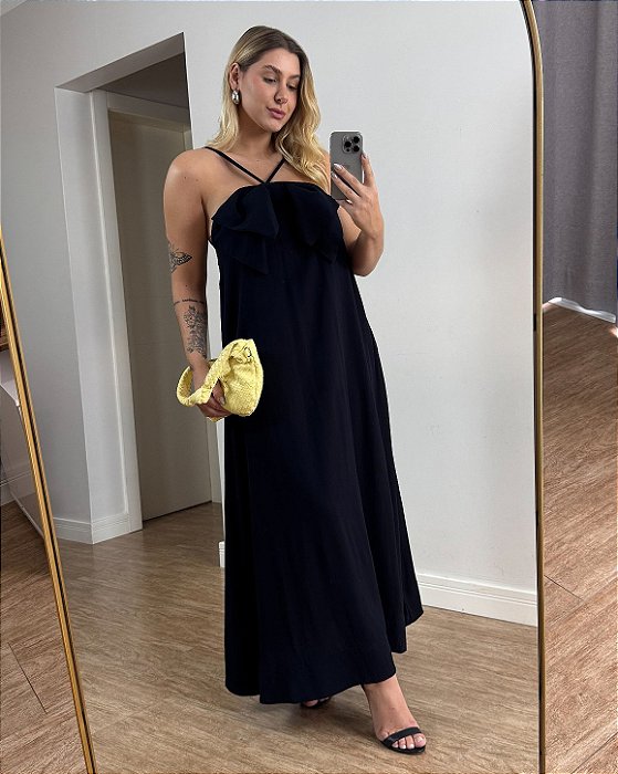 Vestido Midi Com Máxi Laço Leandra