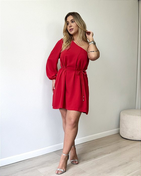 Vestido Curto Manga Única Soltinho Mariah