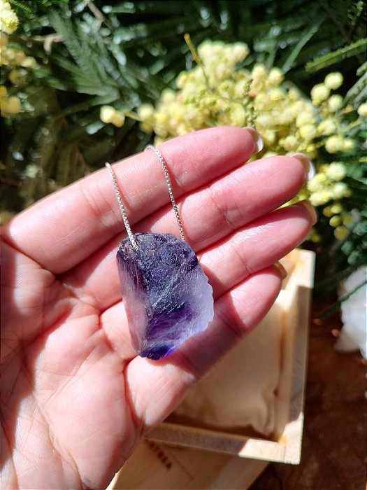 Colar Médio Fluorita Violeta