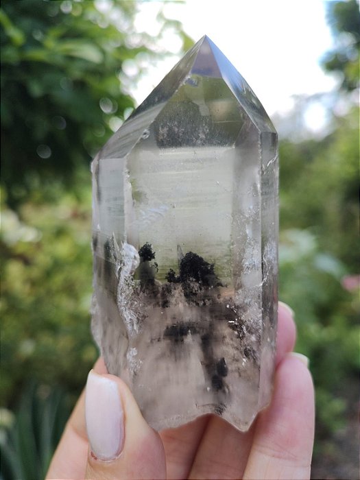 Fumê Autocurado com inclusão de Hematita e marcas Lemurianas