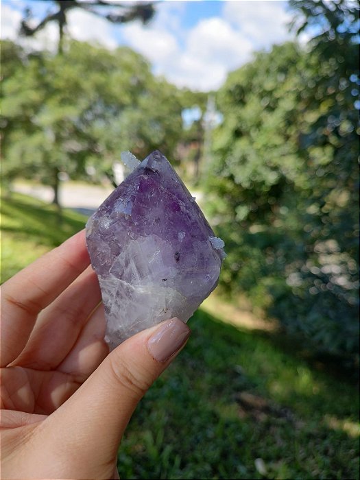 Ponta de Ametista com Canudos de Cristal