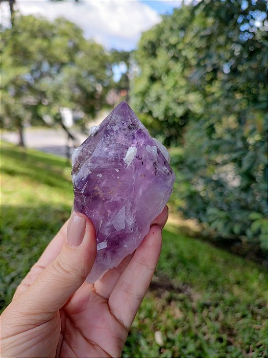 Ponta de Ametista com Canudos de Cristal
