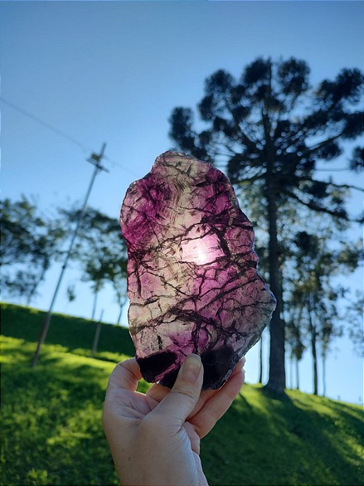 Fluorita Arco-Íris (acompanha suporte de metal)