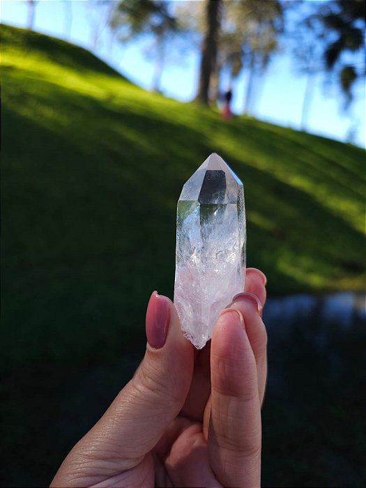 Ponta Quartzo Transparente Semente Estelar e Elo do Tempo Passado