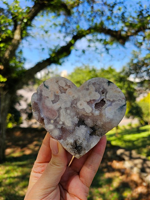 Coração de Ametista Rosa