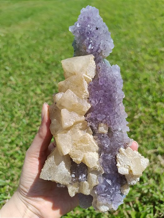 Drusa de Ametista com Calcita