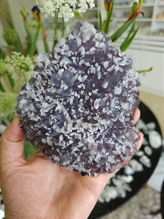 Drusa de Ametista Uruguaia com Calcita