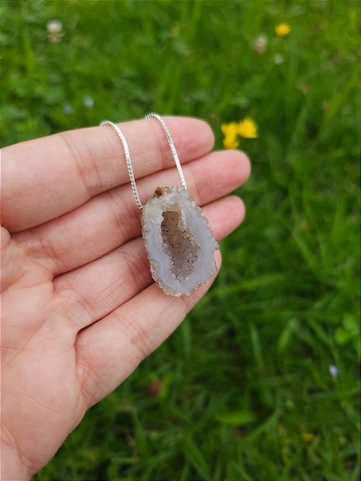 Colar Médio Geodo de Ágata