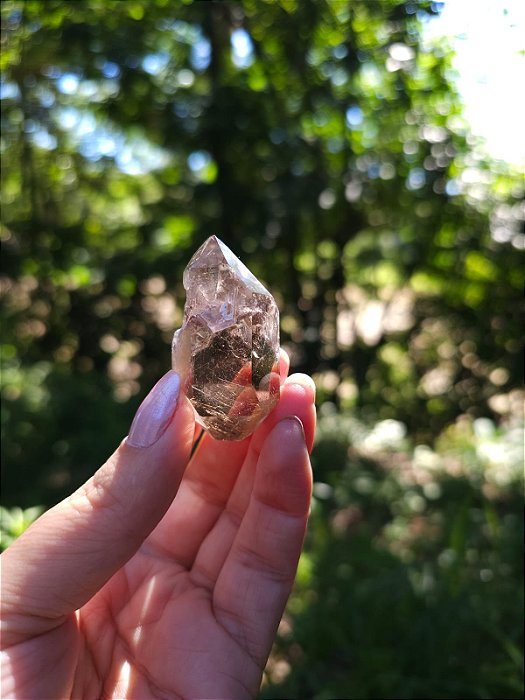 Quartzo com Rutilos Dourados Chave