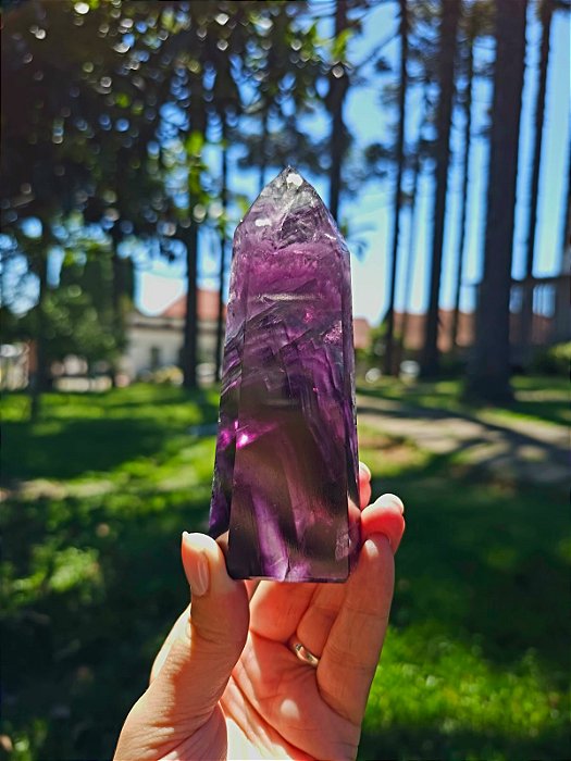 Fluorita Roxa (formação Arco-íris com verde)