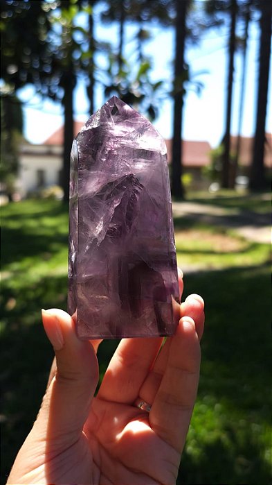 Fluorita Roxa (formação Arco-íris com verde)