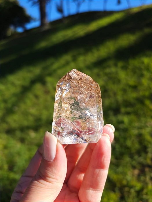 Quartzo com Rutilos Prata e Lodolita Qualidade Extra