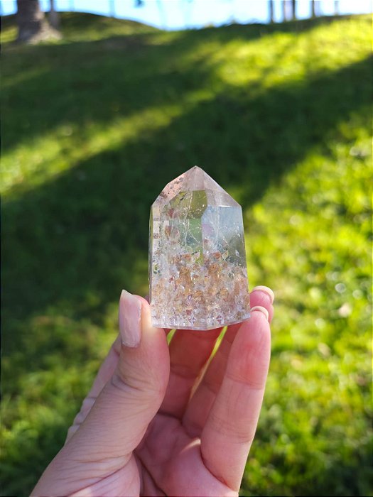 Quartzo com Rutilos Dourados e Lodolita Qualidade Extra