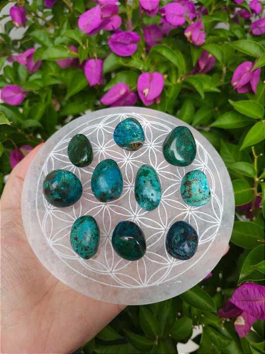 Lote Turquesa Peruana ou Crisocola 10 Peças