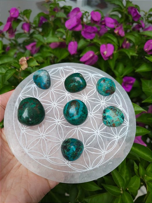 Lote Turquesa Peruana ou Crisocola 7 Peças