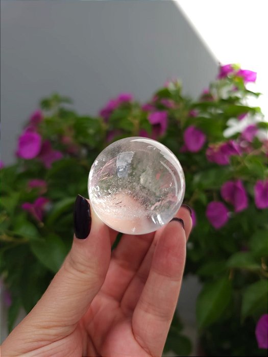 Esfera de Quartzo Branco Translúcido