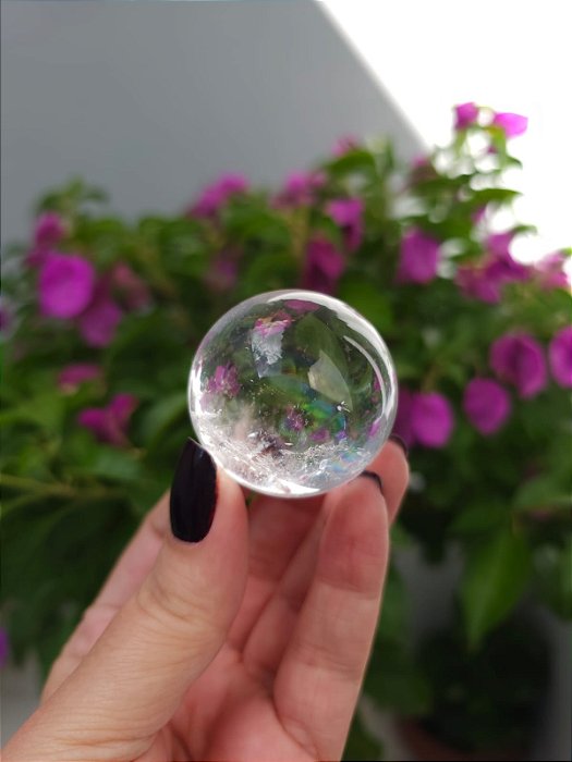 Esfera de Quartzo Branco Translúcido