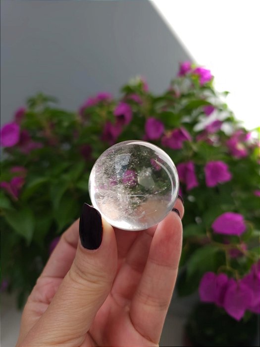 Esfera de Quartzo Branco Translúcido
