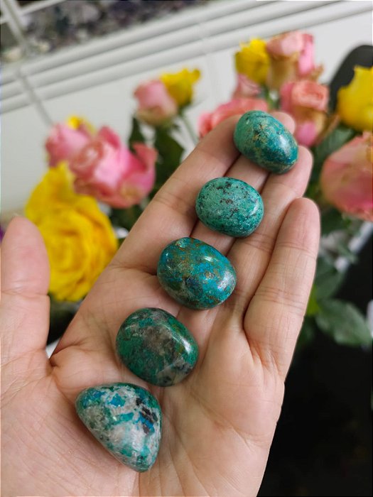 Lote Turquesa Peruana ou Crisocola 5 Peças