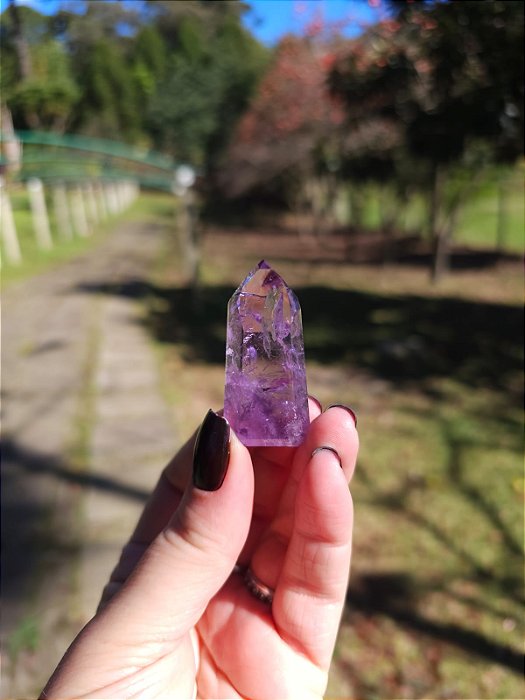 Ametista com Quartzo Translúcido Lapidada