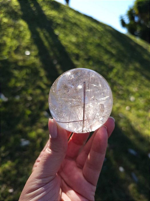 Esfera com Rutilos em Tons de Cobre