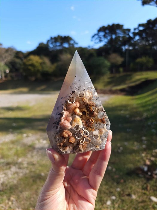 Ponta de Ágata com Drusa de Quartzo