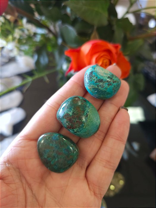 Lote Turquesa Peruana ou Crisocola 3 Peças