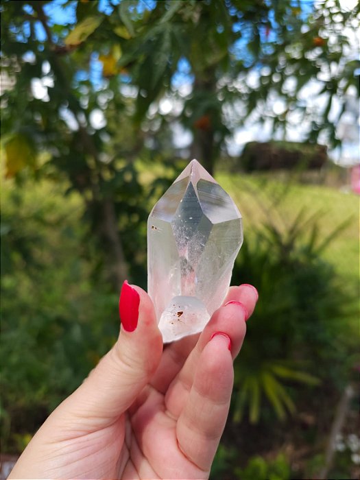 Ponta Cristal Transparente com Elos do Tempo