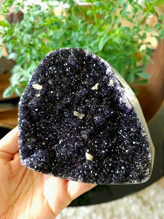 Drusa de Ametista Uruguaia com Calcita