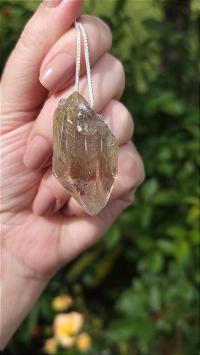 Pingente Quartzo com Rutilos Dourados