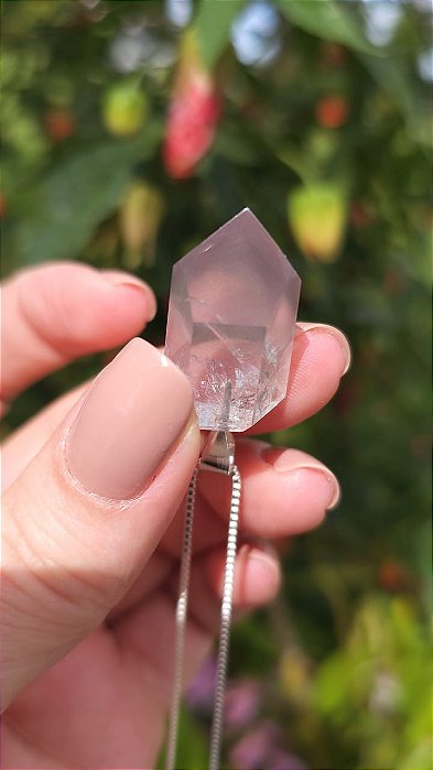 Pingente Quartzo Lítio Phantom