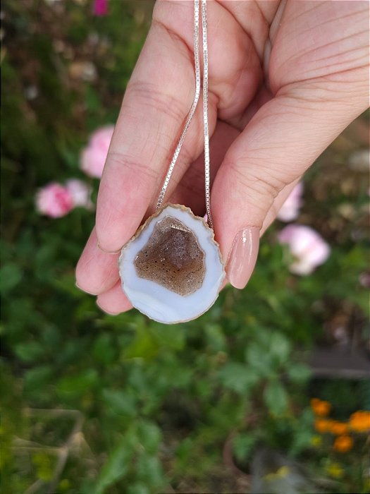 Colar Longo Geodo Cristalizado