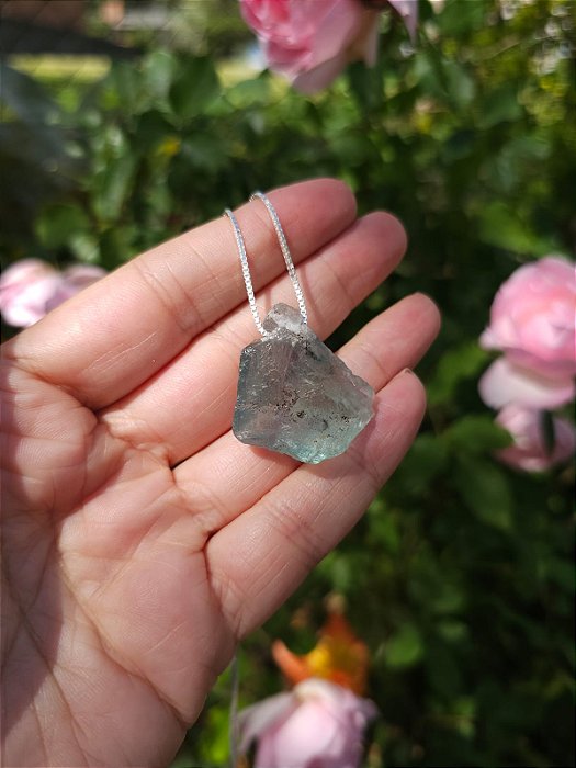 Colar Médio Fluorita Verde