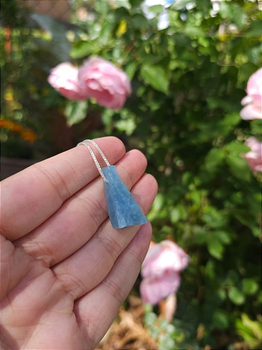 Colar Longo Água Marinha