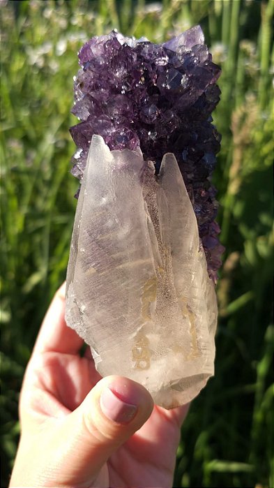 Ametista Uruguaia com Calcita em Pontas
