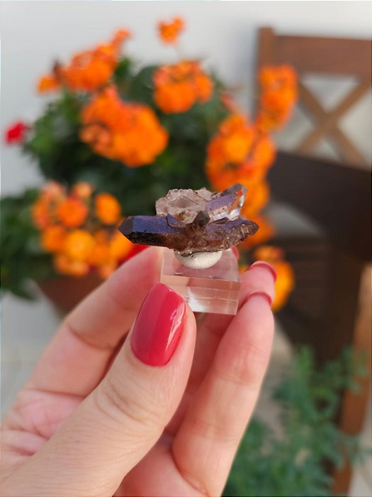 Drusa de Quartzo Coberto de Hematita