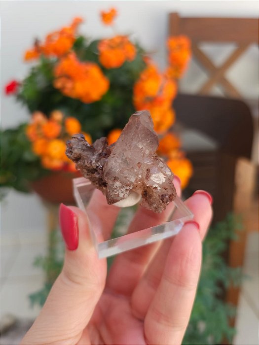 Drusa de Quartzo Biterminado Coberto de Hematita