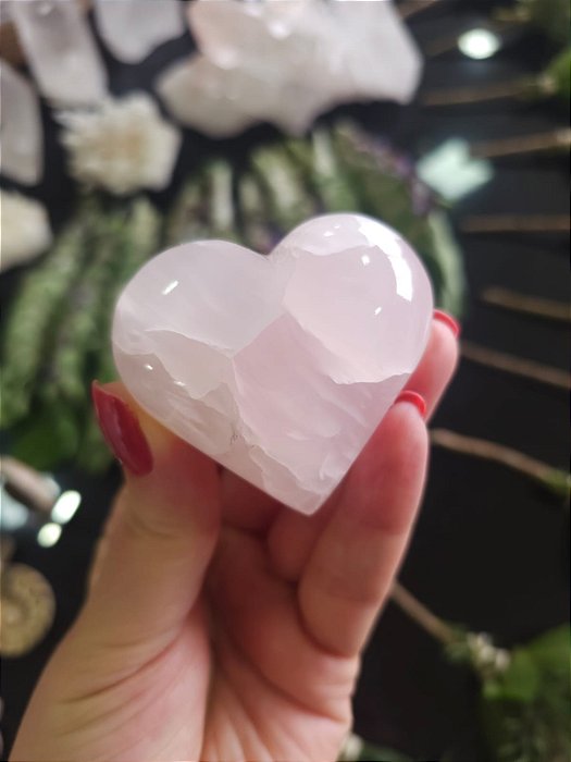 Coração de Calcita Rosa