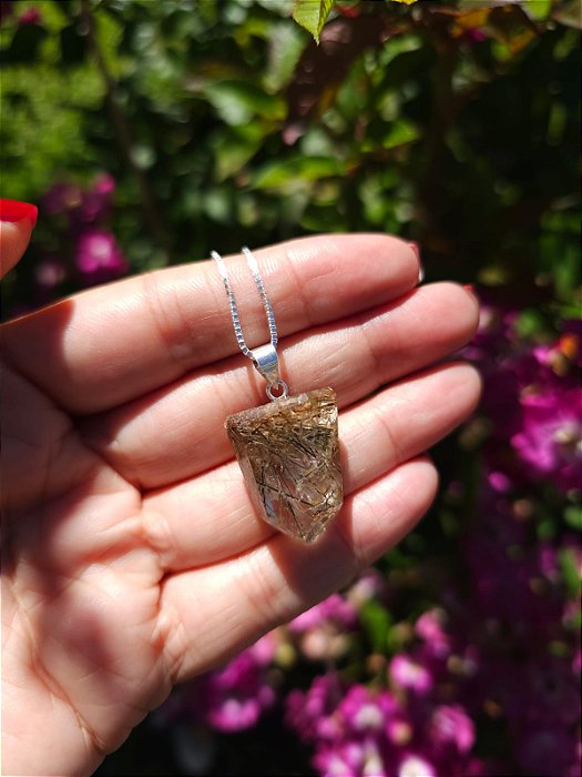 Pingente Quartzo com Rutilos