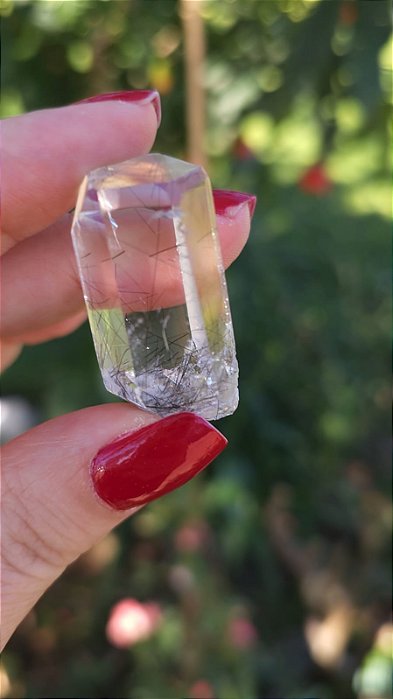 Quartzo com Rutilos Grafite