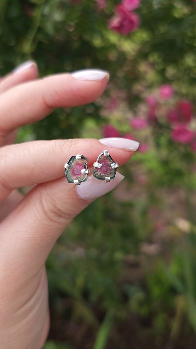 Brincos Turmalina Melancia