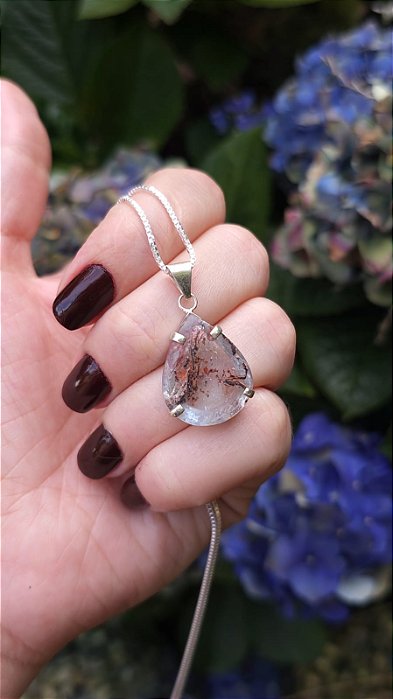 Pingente Topázio Azul com Inclusões