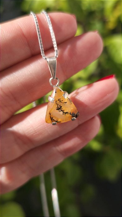 Pingente Quartzo com Hematóide e Dentrita