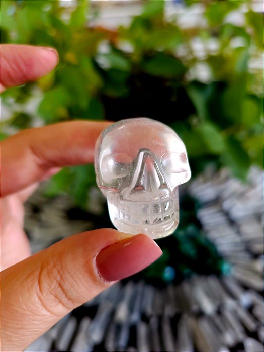 Crânio Quartzo Branco Translúcido