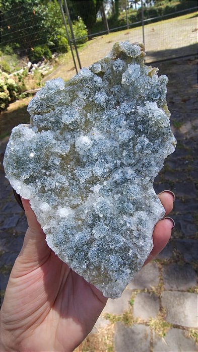 Drusa de Quartzo com Celadonita